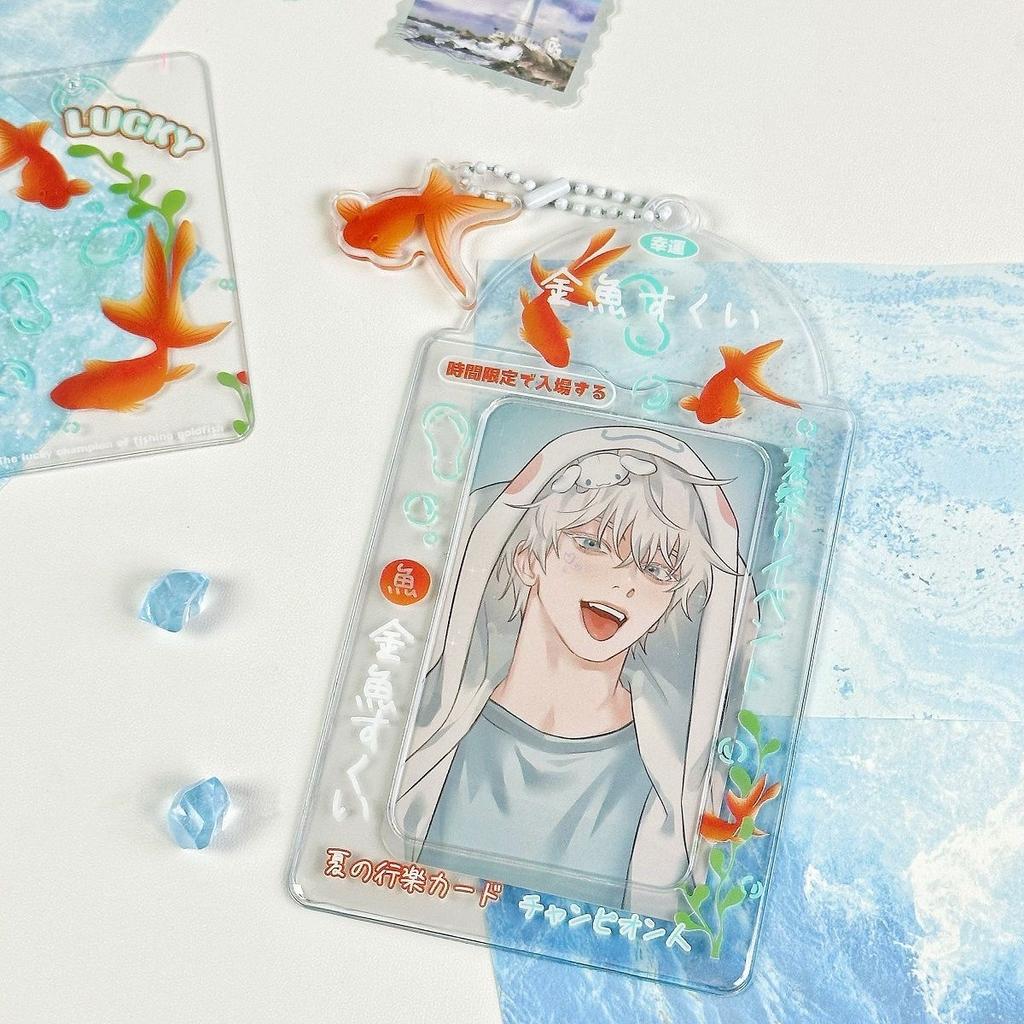 New Cute Cartoon Photo Card Holder 3 inch Decorative Idol Photo Album Protective Sleeves Kawaii Japanese Stationery Pendant