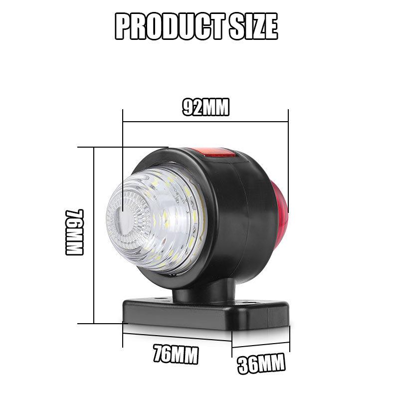 2/4pcs Truck Dual Face LED Side Marker Light 12-24V 3-sides Indicator Stop Parking Warning Lamp For Scania Trailer Lorry Van Bus