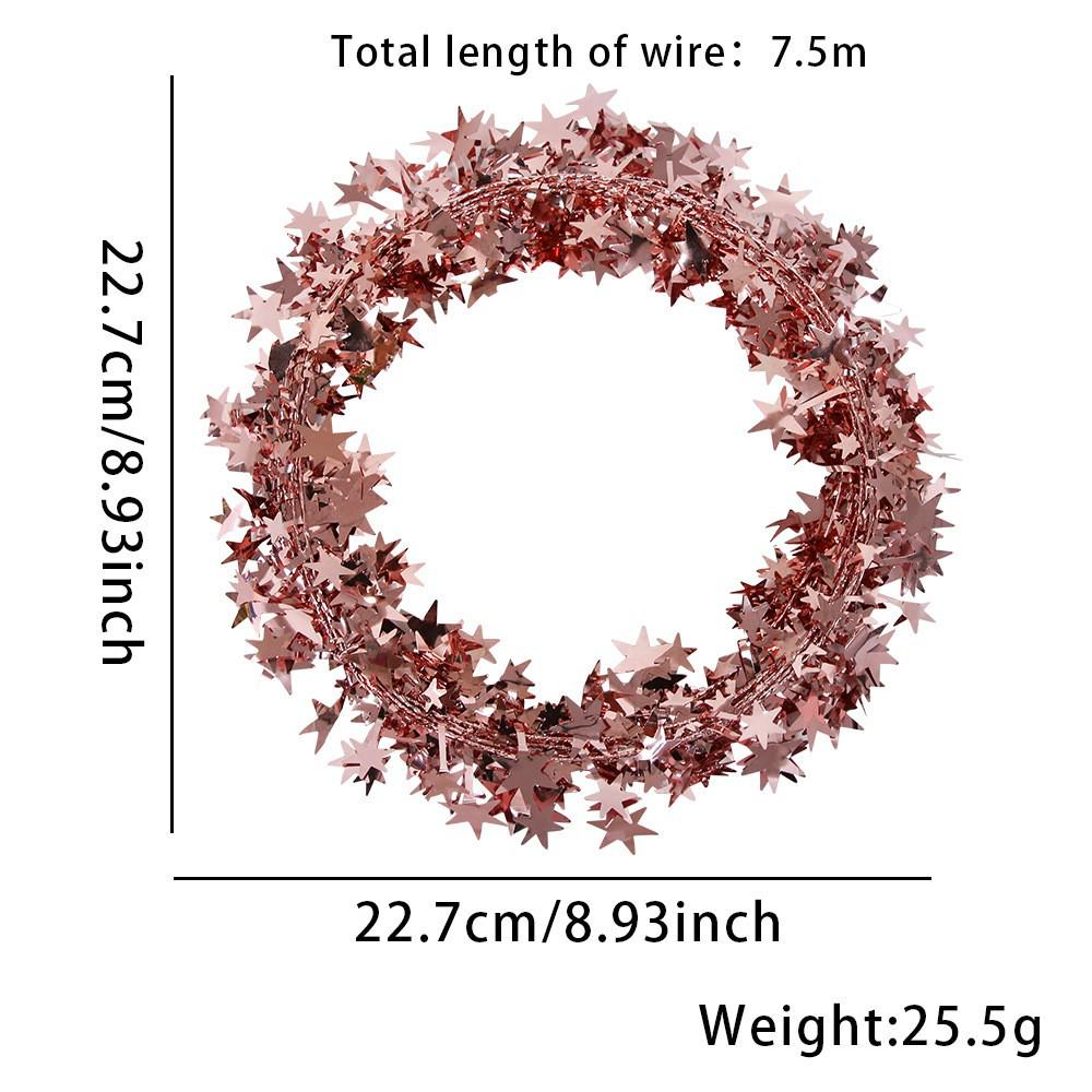 7.5 Meter Christmas Tinsel Wire Star Ornament Decoration