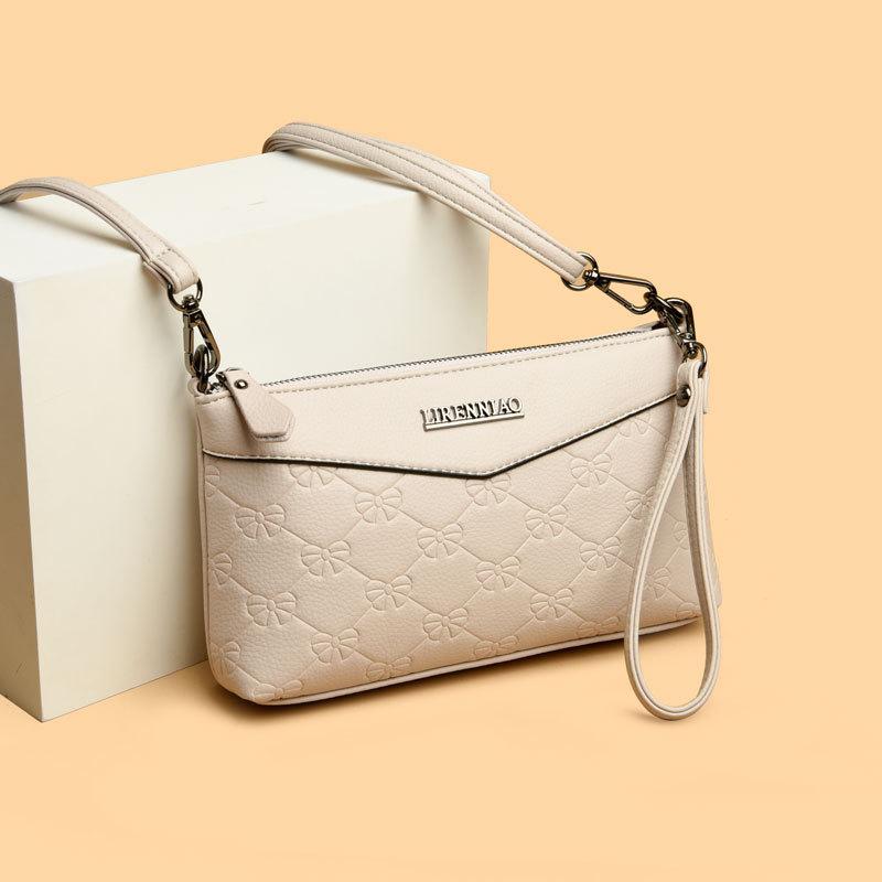 Small bag women's bag 2025 new mini clutch bag shoulder bag textured soft leather middle-aged mother bag messenger bag