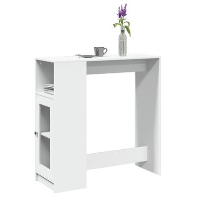 Vidaxl White Bar Table with Compartments, 101X40X103.5 Cm