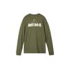 Nike Alphabet Logo Print Crew Neck Casual Long Sleeve T-Shirt Men Tops Khaki-Green FQ4919-325
