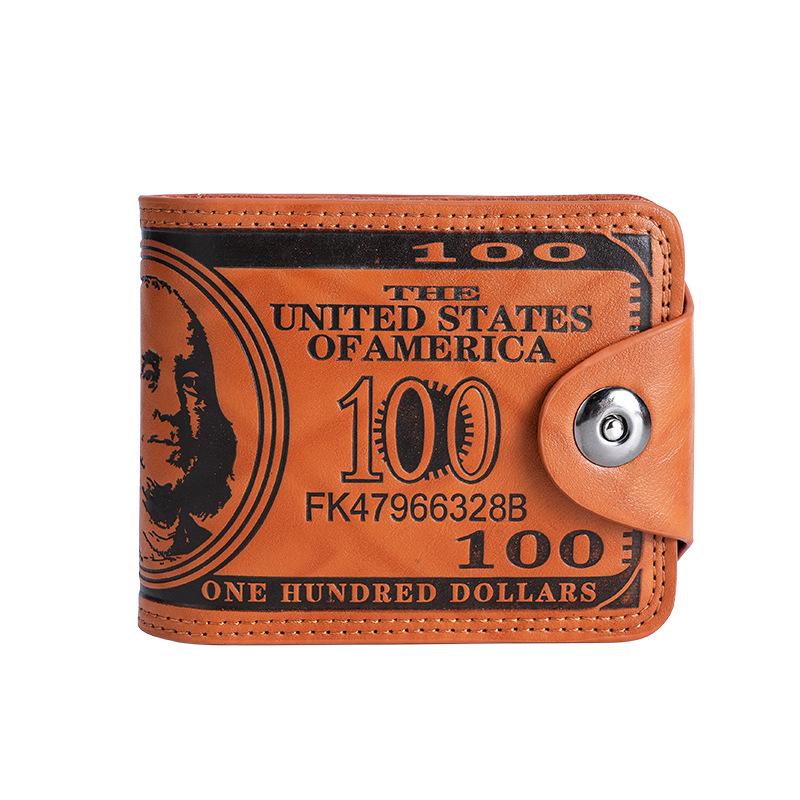 Retro PU Men's Multi-Slot Wallet: Dollar Holder, Card Organizer, and Driver's License Short Wallet.
