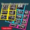 Nine Rings Metal Puzzle: 24-Piece Set with Eight Unlinking Buckles