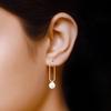 LeCalla S925 Sterling Silver Jewelry Gold-Plated Pearl Drop Earrings for Women