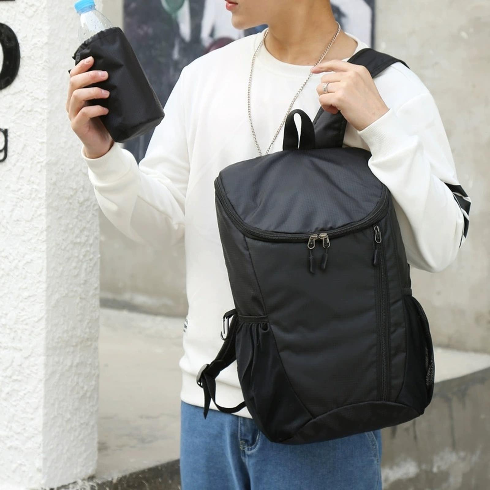 

20L Portable Foldable Backpack Waterproof Ultralight Outdoor Rucksack Large Capacity Travel Hiking Knapsack for Outdoor Sports One Size чёрный