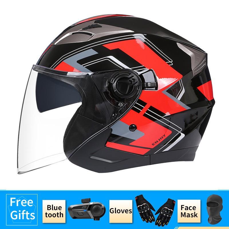 BLD Bailide Motorcycle Helmet Bluetooth Dual Lens Detachable Riding All Seasons XL(61-62)