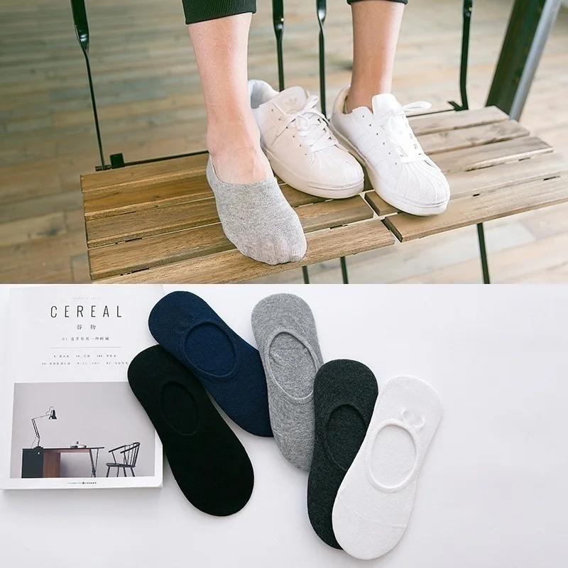 Men Socks 1 Pair of Fashionable Men's Boat Socks Non-slip Invisible Inner Lining Soft and Breathable Cotton Socks Accessories