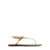 Pinch-toe Sandals Women's Simple Flat-soled Gold Sandals Large Size 41-43