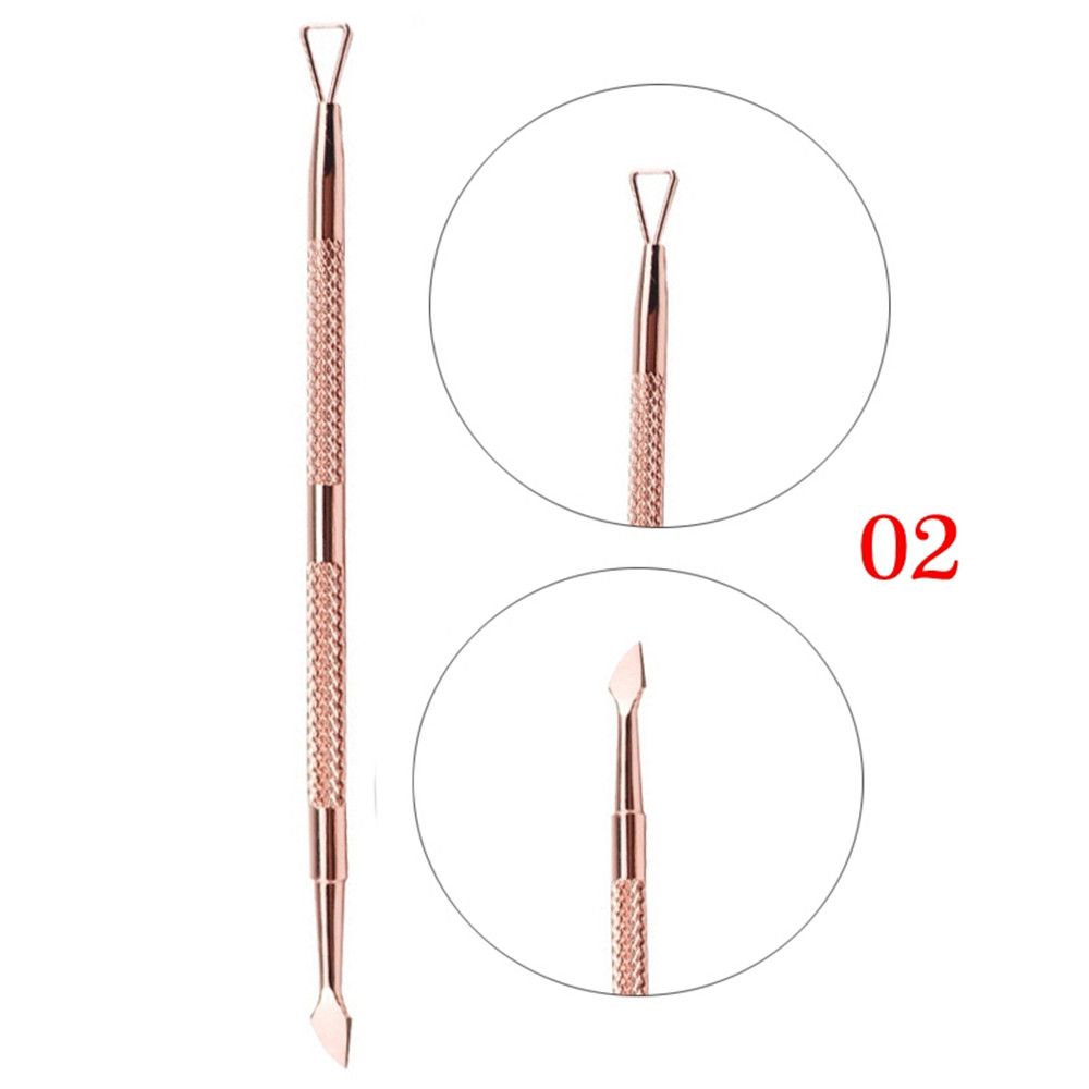 New Dual-ended Stainless Steel UV Gel Clean Stick Cuticle Pusher Nail Polish Remover Triangle Rod