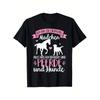 Women's Horse & Dog Lover T-Shirt with German Equestrian & Canine Phrases - Casual Short Sleeve Round Neck Top for Horseback Riding, Dog Training,