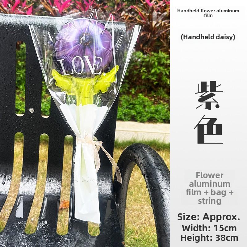 

Handheld Rose Balloon Bouquet Aluminum Foil Valentine s Day Goddess Festival Small Surprise Stall Mom s Day Celebration