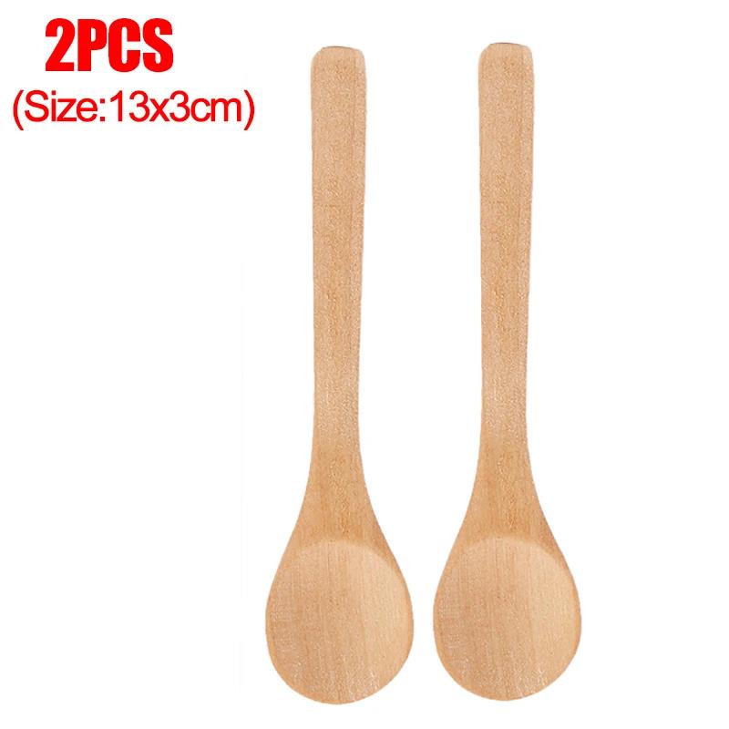 6/1Pcs Wooden Round Bamboo Spoon Soup Tea Coffee Stirring Spoons Spice Condiment Sugar Honey Scoops Teaspoon Kitchen Tableware4