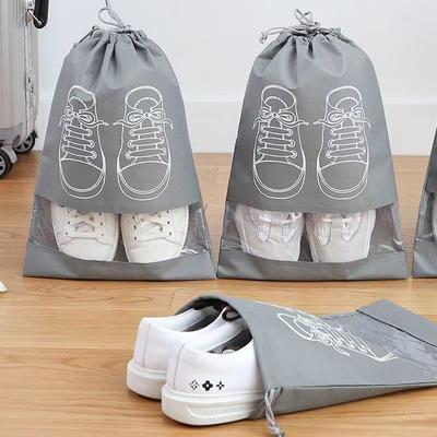 3-Pack Non-Woven Drawstring Shoe Storage Bags Dust-Proof Moisture-Proof Organizer Pouch, Multipurpose Storage Sack for Travel