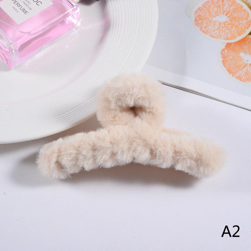 Frauen Haar Klaue Plüsch Clip Nette Koreanische Herbst Winter Solide Elegante Acryl Pelz