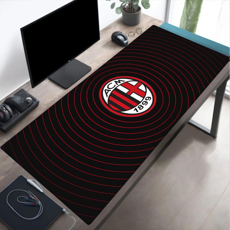 Tappetino per mouse con stemma AC Milan, Tappetino per mouse, Tappetino per mouse da gioco, Tappetino per tastiera, Decorazione per scrivania per computer portatile, Regalo per tifosi, Regalo di compleanno