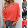 Herbst Casual Kontrast Farbe Pullover Gestrickte Top 2024 Neue frauen Kleidung Rundhals Langarm Pullover