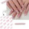 Französische Kunstnägel, lange mandelförmige Nagelspitzen, Maniküre, zum Aufdrücken der Nägel für Damen