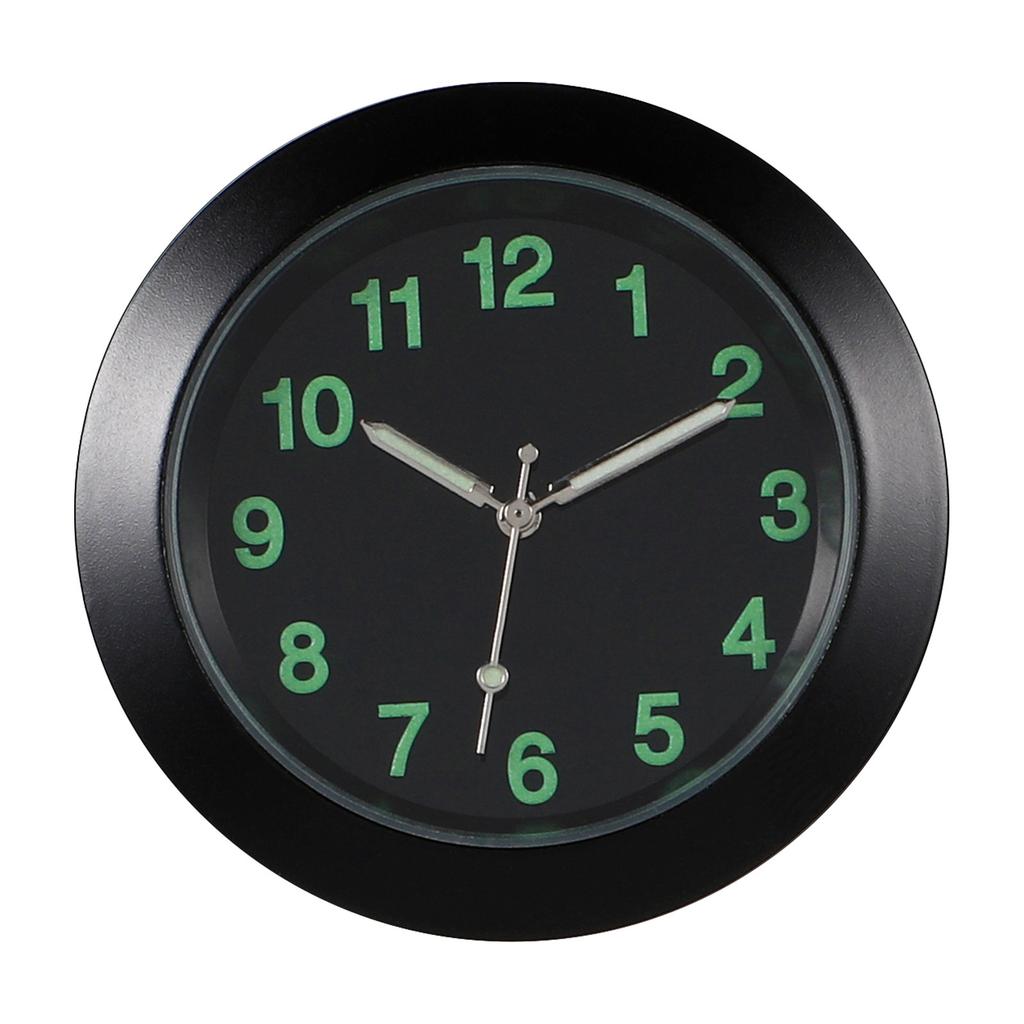 Silver Car Electronic Clock with Glow Hands Mini Air Vent Quartz Timekeeper for Safe Driving Office Desk Study Night Use