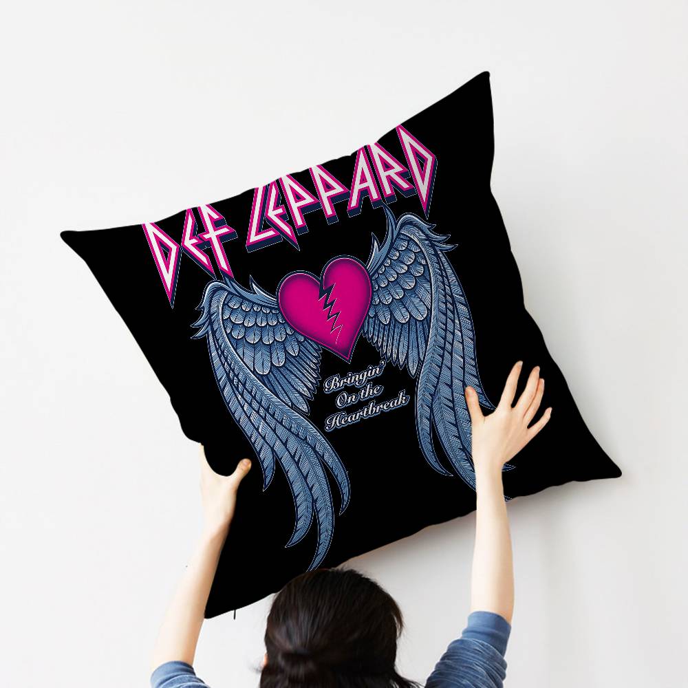 Classic Band D-Def L-Leppard Personalized Picture Text Home Decorative Pillows Household Gifts 45X45Cm