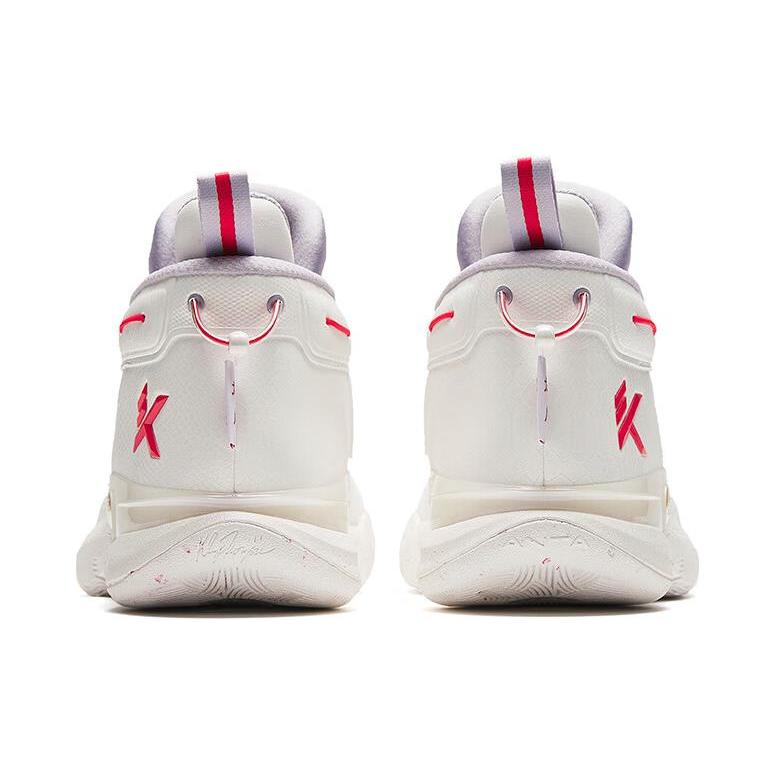 New Anta KT9 Cushioned Wear Resistant Breathable Mid Top Basketball Shoes Men's White 112411101-5