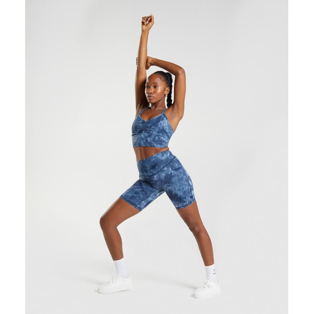 Gymshark Elevate Cycling Shorts Lakeside Blue Spray Dye B3a7i Ubr9