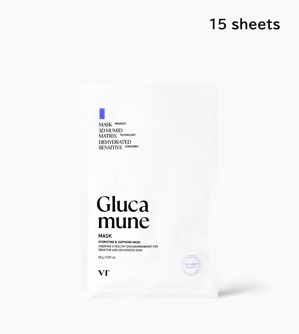 

VT Cosmetics Glucamune Daily Soothing Mask Pack 15 Sheets Long-Lasting Hydration