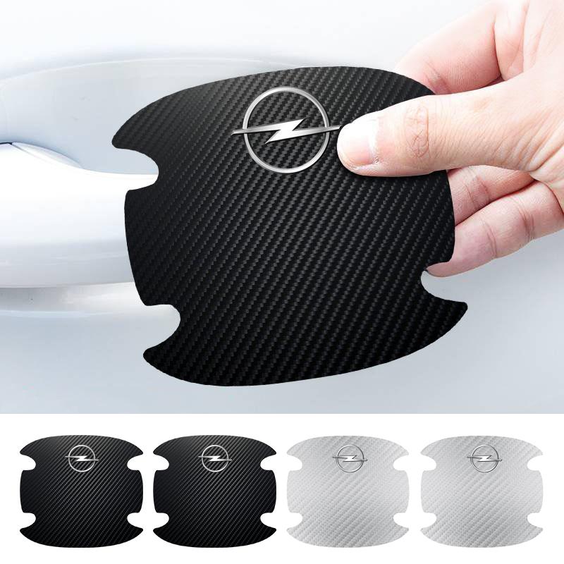 VKXG1 4PCS Car Door Handle Protection Sticker Emblem Car Styling For Opel Corsa Astra Insignia Vectra Zafira Meriva Mokka Grandland