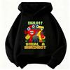 Funny 67 Pixel Cartoon Character Print Hoodie Kids Boys Girls Pullover Hooded Sweatshirt Casual Gaming Children Streetwear Top