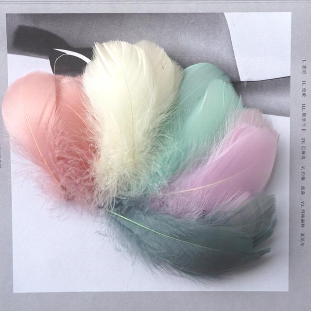 20pcs 8 -12 Cm Middle Floating Goose Feather Natural Colourful Feather For Wedding Party Clothing Decoration Diy Craft Feathers