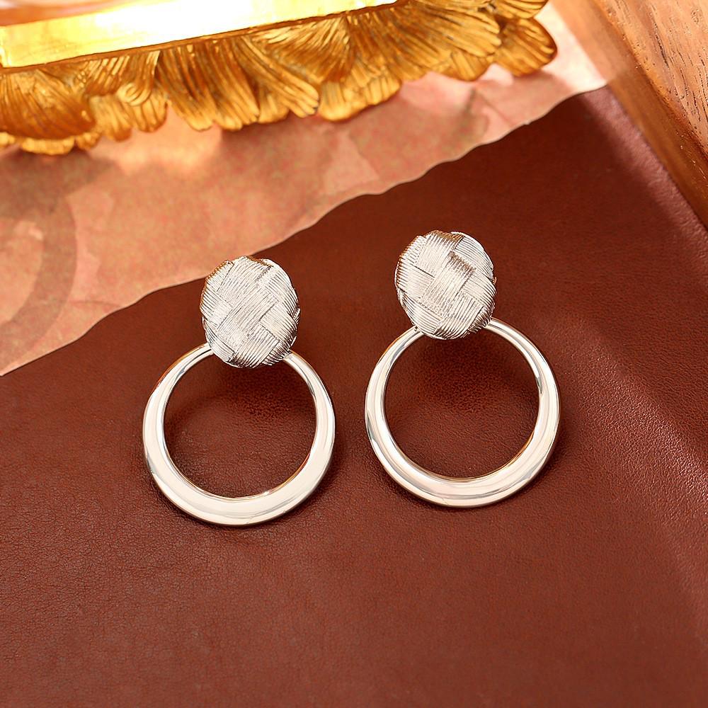 European & American Style Rhombus Earrings, Gold-Plated Copper, Minimalist INS Fashion Jewelry