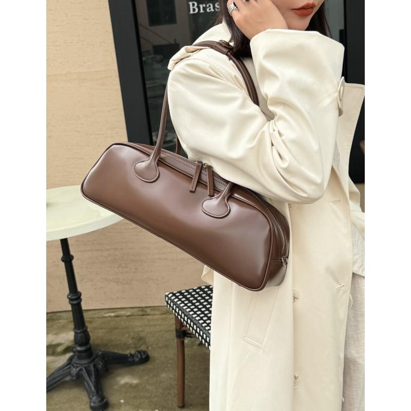 Vintage Baguette Handbag Womens Genuine Leather