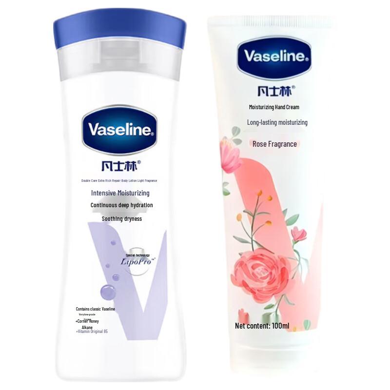 Vaseline Intensive Care Body Lotion and Rose Hand Cream Set