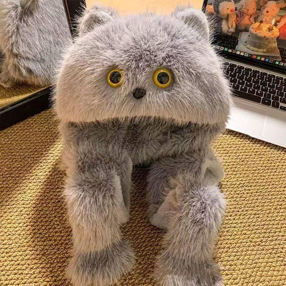 Cute Cat Winter Hat Ear Protection Windproof Hat Thicken Cycling Cap  Women Girls