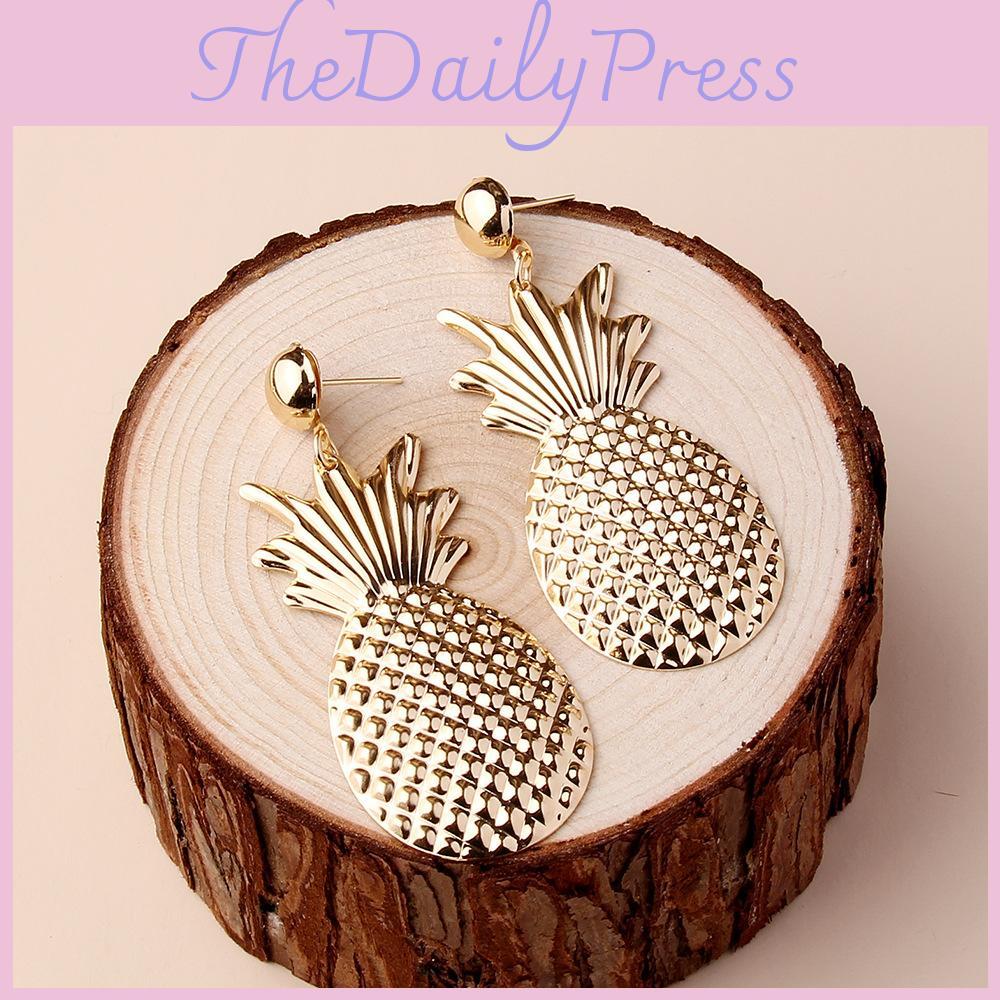 Summer Fashion Pineapple Earrings For Women Alloy Jewelry Gift Accessory