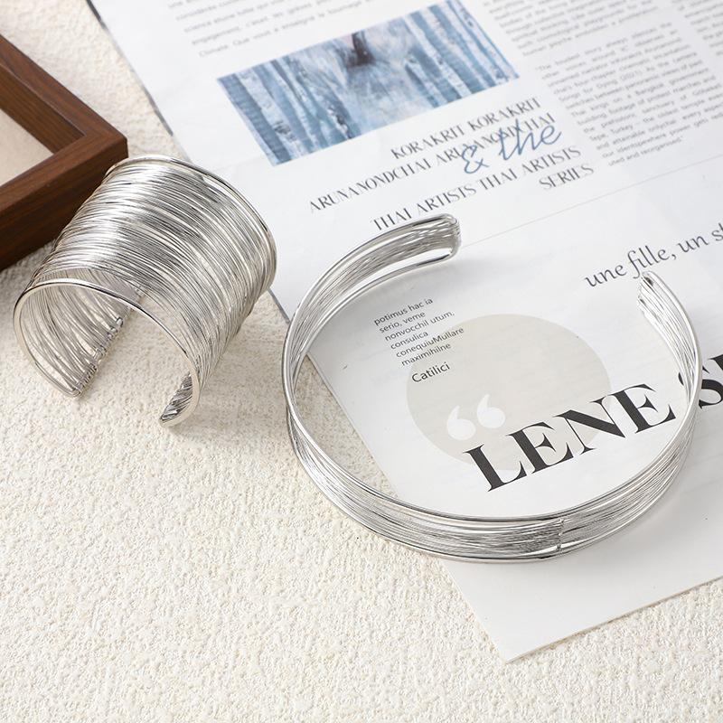 Wind Opening Bracelet Neck Ring High Sense Multi-Layer Metal Collar Arm Ring Geometric Hollow Jewelry