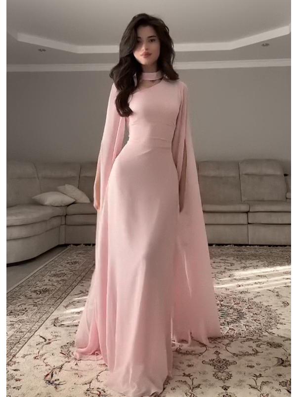 2025 Damen Einfarbiges Pendlerkleid mit Kappenärmeln