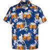 Camisa Hawaiana de Manga Corta con Estampado Completo de Cerveza para Hombre Botones Camisas de Playa Alho Camisas Blusas de Talla Grande para Hombre Ropa