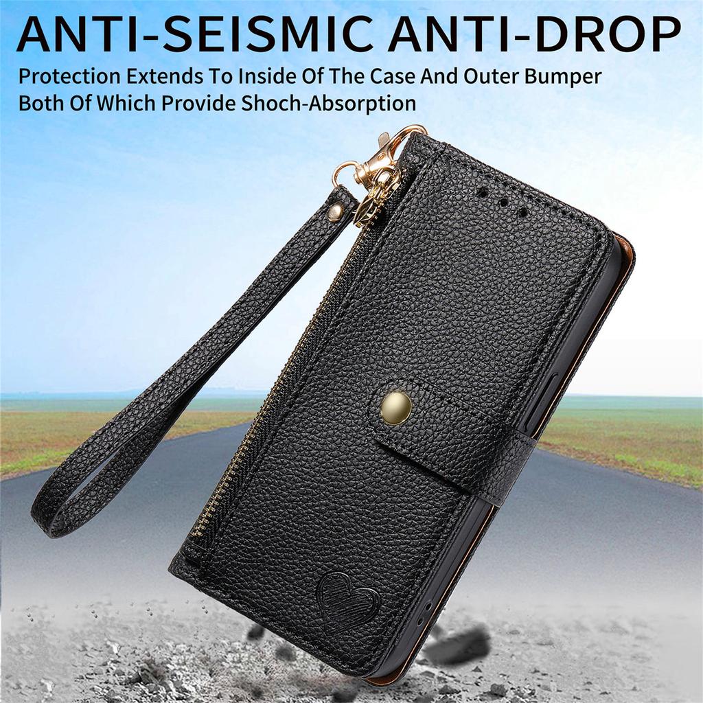 For Motorola Moto G75 5G Case RFID Blocking Zipper Pocket Leather Wallet Phone Cover