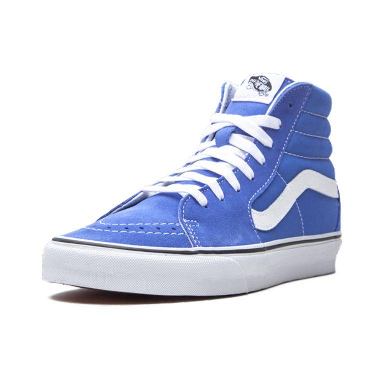 Vans Sk8 Canvas Trendy Casual Shock Absorbing Durable Lightweight Breathable High Top Skate Shoes Unisex Sneakers Light-Blue VN0A4U3C1UJ