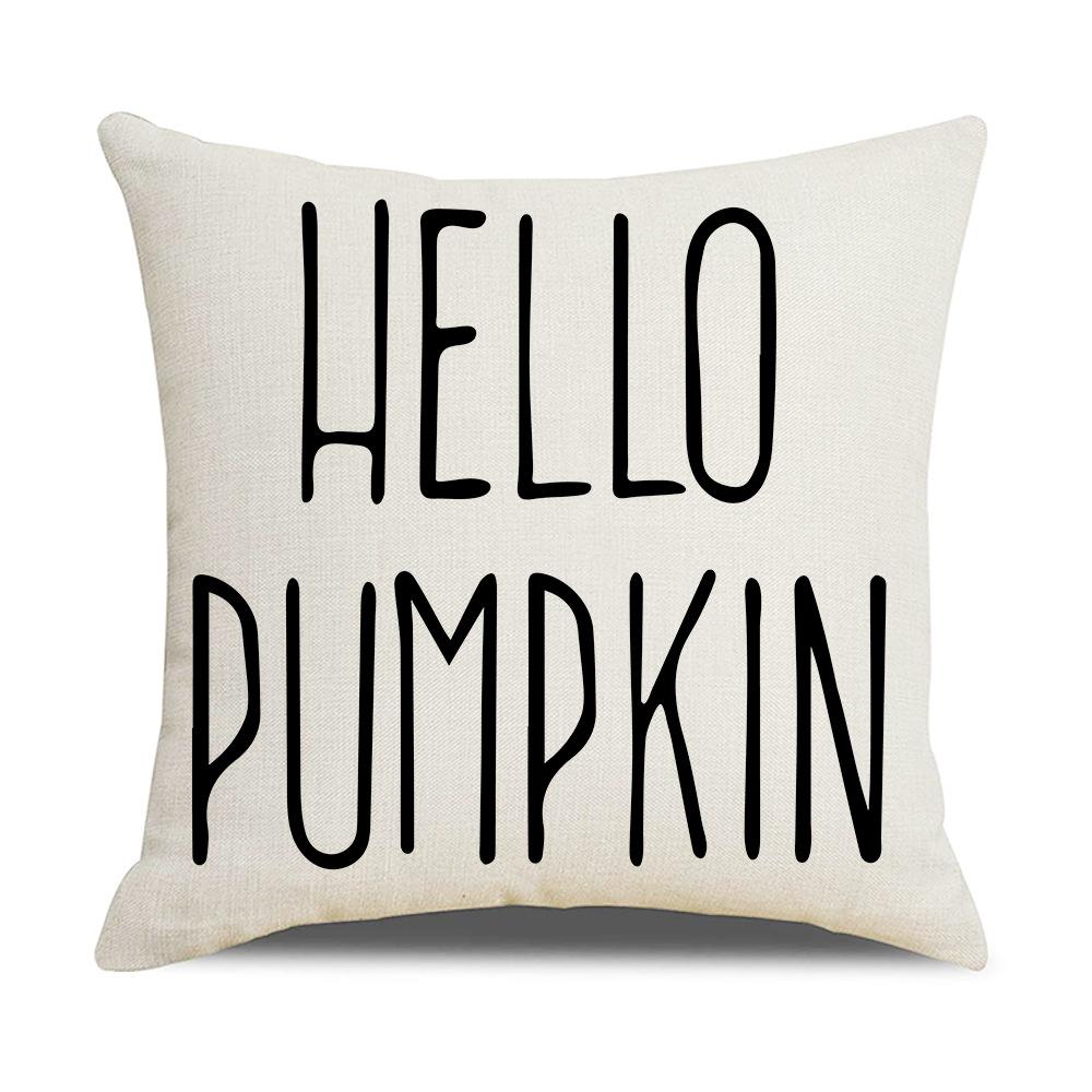 New Cushion Cover Autumn Maple Leaf Pumpkin Cushion Household Products Linen Cushion Cover