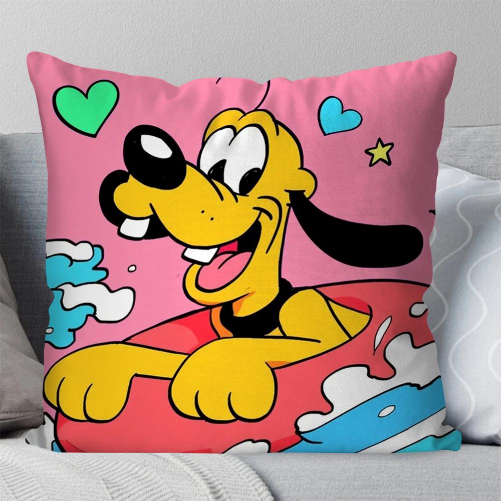 P-Pluto-Kissenbezug mit animierten Cartoon-Figuren, quadratisch, für Schlafzimmer, Sofa, Freizeit, Komfort, Auto, Wohnzimmer, Heimdekoration, 40 x 40