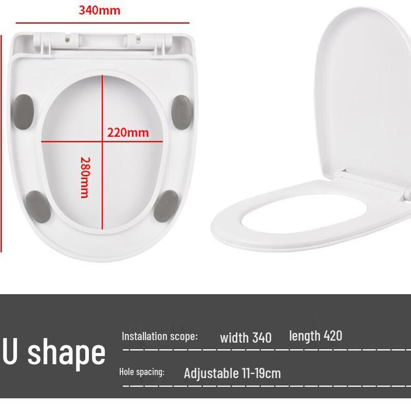TLXT V-Shape Soft Close Toilet Seat with Large Thickened Pads
