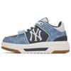 Chunky Liner Synthetic Leather Height Increasing Mid Top Casual Shoes Unisex Blue 3ASXCHL4N-50BLS