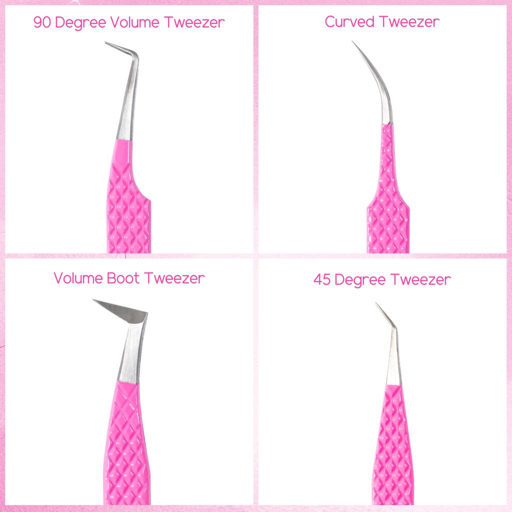 New Design Stainless Steel Make Up Tool Eyelash Extension Tweezers Professional Volume Eyelashes Tweezers Volume Lash Tweezers