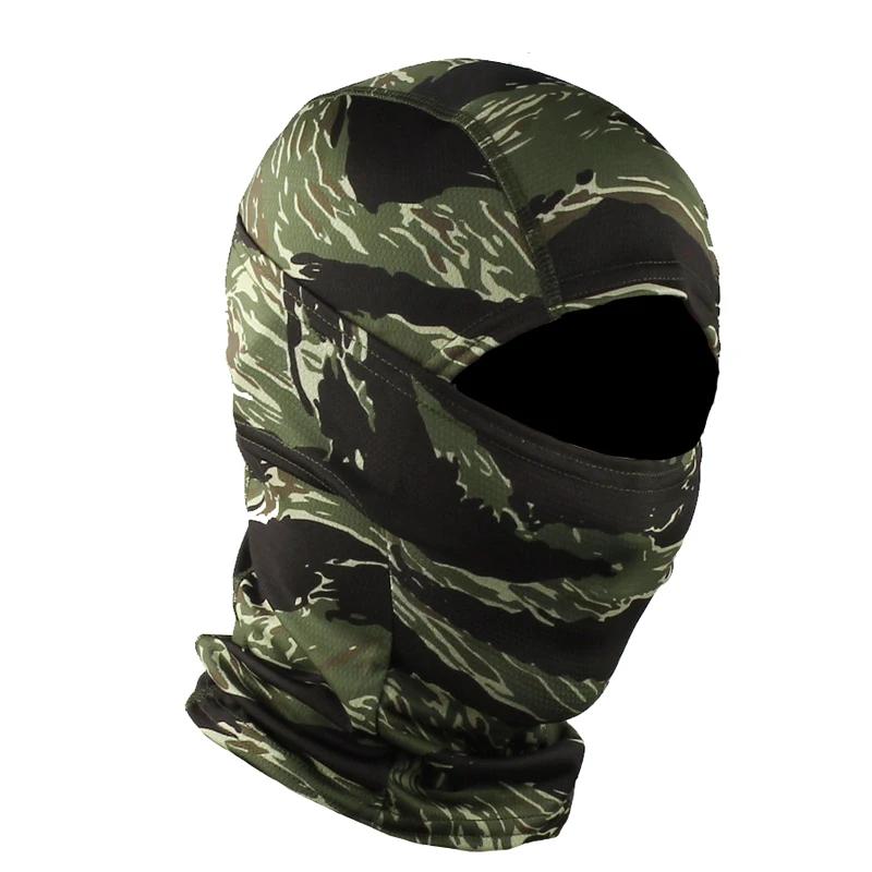 Balaclava Camouflage Cappello Maschera Integrale per Ciclismo Sport all'Aperto Caccia Escursionismo Maschera da Sci Casco da Moto Cappello Interno