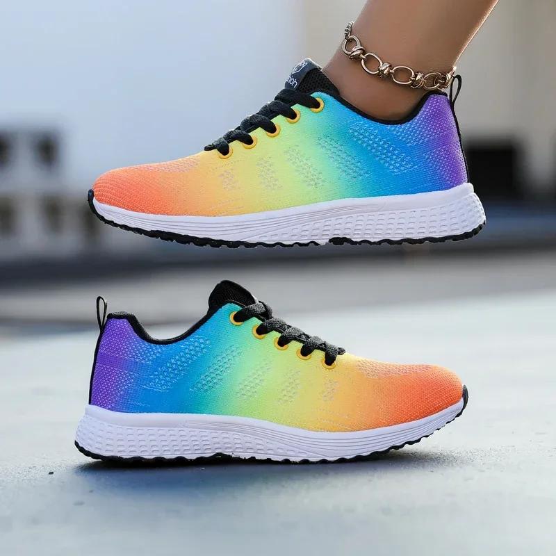 Women's Running Shoes Summer Breathable Mesh Simple Design Versatile Trendy Shoes Daily Commuting Lace Up Walking Women’s Shoes