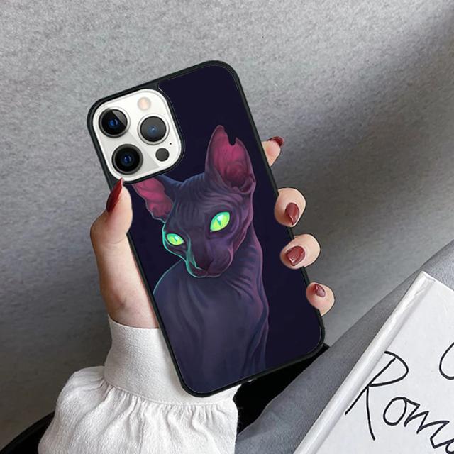 Custodia Cover per Telefono Gatto Sphynx per iPhone 17 Air 16 15 14 plus 11 12 13 pro max coque Shell Fundas