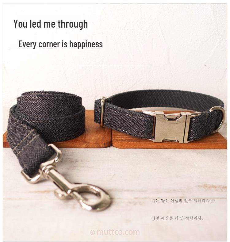 MUTTCO Dog Collar & Leash Set with Bow Tie - UDC-120 Simple Design