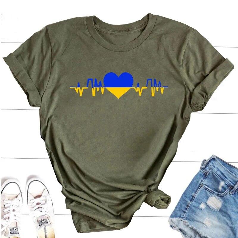 

Ukraine Lover Жіноча футболка Жіноча унісекс Футболка з коротким рукавом Герат Футболка з принтом українського прапора Harajuku Графічні футболки унісекс 4XL